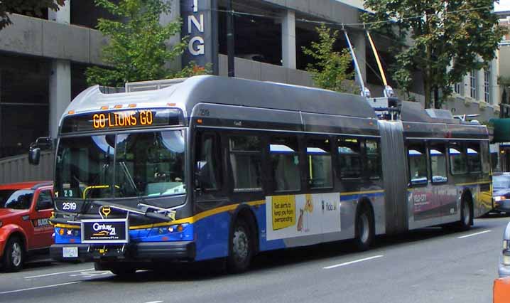 Coast Mountain Bus New Flyer E60LFR articulated trolley 2519